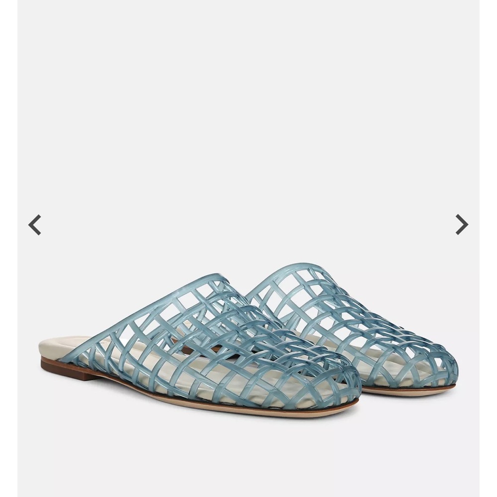 Vince Blue Woven Mules with Basketweave Design